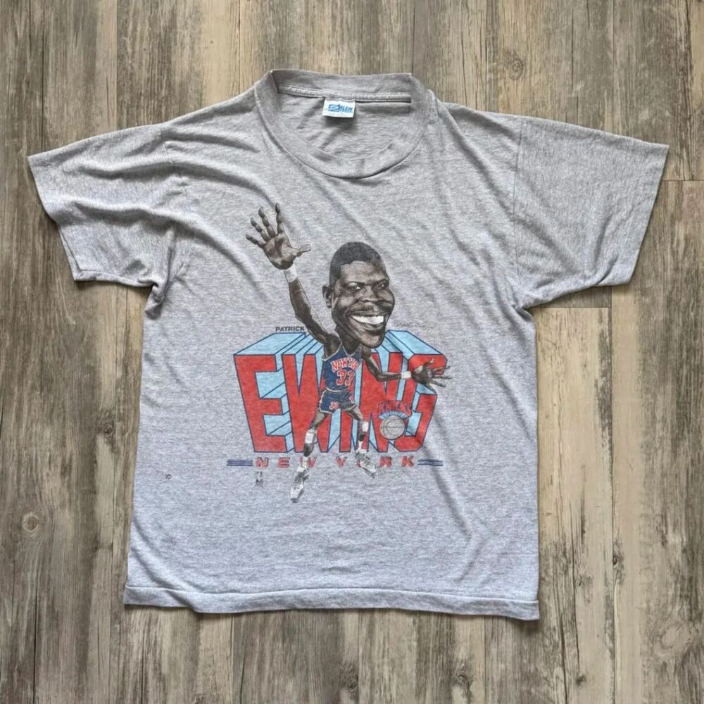 Vintage 1985 New York Knicks Patrick Ewing Caricature T Shirt Size L NYC